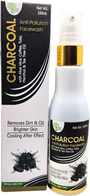 Four Trees Charcoal Anti Pollution  | Removes Dirt & Oil | Brighter Skin & Cooling After Effect | For Men & Women | 100ml Face Wash(100 ml)