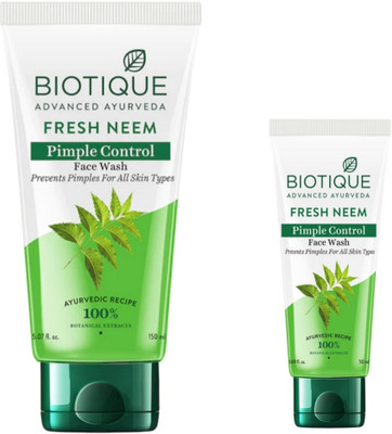 BIOTIQUE Fresh Neem  150ml & Fresh Neem  50ml. Face Wash(200 ml)