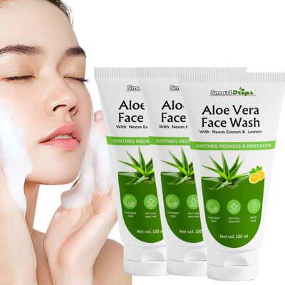 smartdrops Aloe vera FaceWash For Skin Lightning | Instant Glow Face Cleanser | Face Wash(300 ml)