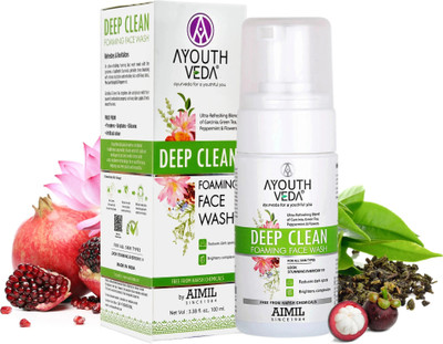 Ayouthveda Deep Clean Foaming Wash|Refreshing Blend of Indian Madder,Garcinia & Pomegranate Face Wash(100 ml)