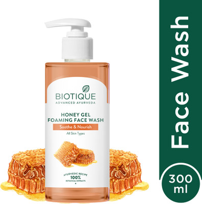 BIOTIQUE Honey Gel Soothe and Nourish Foaming |Reduce Dryness |For Men and Women Face Wash(300 ml)