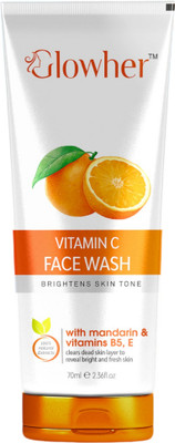 GLOWHER Vitamin C Super Bright Gel For Glowing And Brightening Skin |All Skin Types|  (70 ml) Face Wash(70 ml)