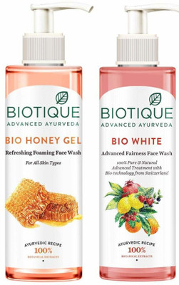 BIOTIQUE White Advanced Fairness  + Honey Gel Foaming Wash Face Wash(400 ml)