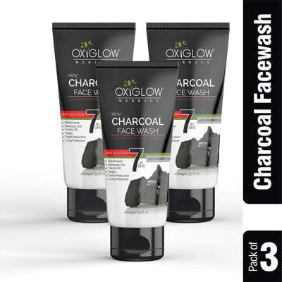 OXYGLOW CHARCOAL FACE WASH 300 ML PACK OF 3 Face Wash(300 ml)