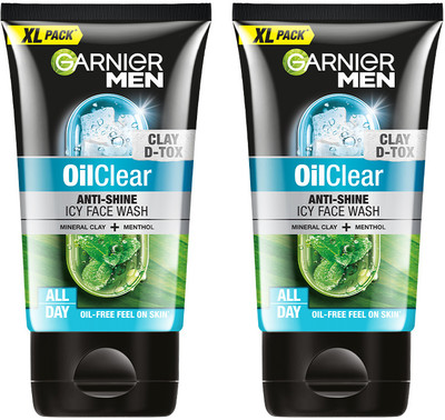 Garnier Men Oil Clear Deep Cleansing, with Menthol and Mineral Clay Face Wash(300 g)