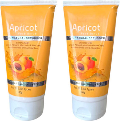 lamiglow APRICOT FACE SCRUB NATURAL GLOWING SKIN PACK 150g x 2 Face Wash(300 g)