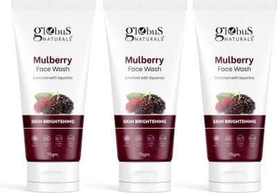Globus Naturals Mulberry Fairness  For Even Skin Tone, Deep Cleansing Moisturizing & Nourishing, Suitable For All Skin Types, 75 ml Face Wash(225 ml)