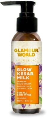 Glamour World Ayurvedic Glow Kesar Milk  - 100ml Face Wash(100 ml)