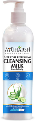 Ayuharsh Deep Pore Cleansing Milk For Soft and Moisturizing Glowing Skin with Milk and Aloe vera for makeup removal Men & Women Face Wash(500 ml)