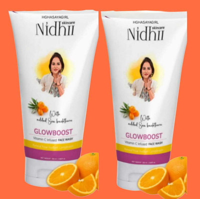 HGHASAYAGIRL NIDHI SKINCARE Glow Boost Vitamin C (pack of 2) 32 Face Wash(200 g)
