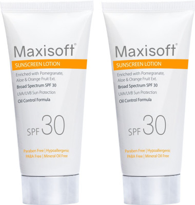 Maxisoft Sunscreen - SPF 30 Sunscreen Lotion| With Aloe Vera| UVA & UVB Protection(100 ml)