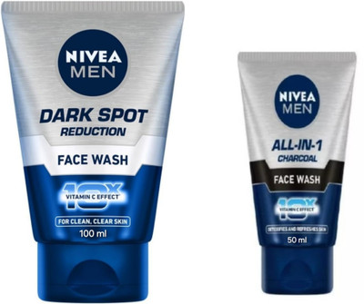 NIVEA Dark Spot Reduction -100ml & All-in-1 Charcoal - 50ml (Pack of 2) Face Wash(150 ml)