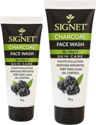 Signet 5 IN 1, ALL IN 1 CHARCOAL FACEWASH FOR MEN & WOMEN 70 G PACK OF 2 Face Wash(140 g)