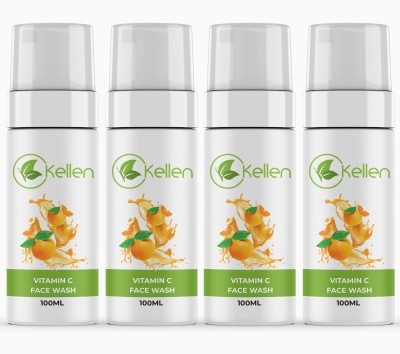 Kellen Skin Naturals Bright Complete Vitamin C  - Vitamin C  For Brighter and Glowing Skin - Daily Cleanser Suitable For all Skin Types | Glow Skin Face Wash(400 ml)