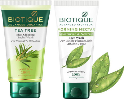 BIOTIQUE Tea Tree & M Nectar 150ml Facewash Set of 2 Face Wash(300 ml)
