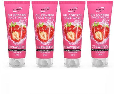 Nimson Strawberry Facewash For Reveal Smooth, Healthy, Glowing Skin For Everyday Skin Routine 60ml Face Wash(240 ml)