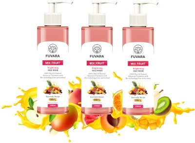 FUVARA mix fruits brightening face wash 200ml pack 3 Face Wash(600 ml)