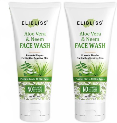 ELIBLISS Anti Acne & Anti Pimple Neem Aloe Vera  Pack of 2 Face Wash(150 ml)