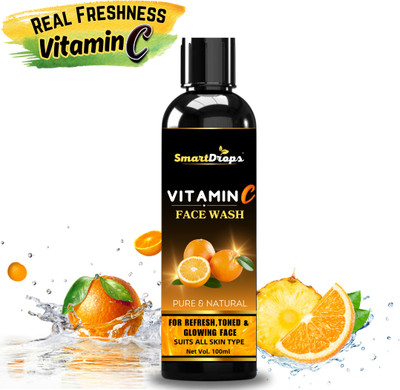 smartdrops Vitamin C For Hydrates||Antioxidant protection||(pack of 1) Face Wash(100 ml)