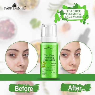 PARK DANIEL Herbal Tea Tree Foam  For Skin Glowing & Healing Pack of 2 150ML(300ML) Face Wash(300 ml)