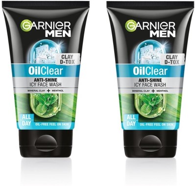 Garnier Men Oil Clear Deep Cleansing, with Menthol and Mineral Clay Face Wash(300 g)