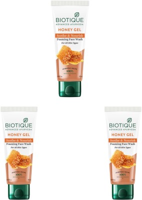 BIOTIQUE HONEY GEL Pack of 3, 50 ml Each Face Wash(150 ml)