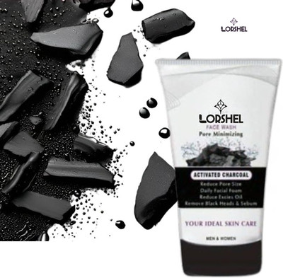 LORSHEL Glow and Clean Whitening  Charcoal with Vitamin C for Brightness Face Wash(100 ml)