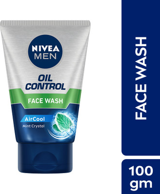 Nivea Men Oil Control with Mint Crystal removes Excess Oil, Tight Pores, For All Skin Type Face Wash(100 g)