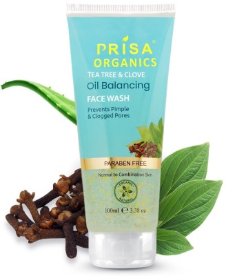 PRISA ORGANICS 1pcs x Tea Tree & Clove Oil Balancing 100ml Face Wash(100 ml)
