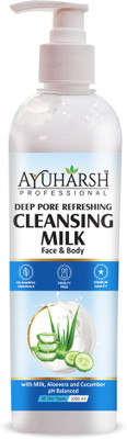 Ayuharsh Deep Pore Cleansing Milk For Soft and Moisturizing Glowing Skin with Milk and Aloe vera for makeup removal Men & Women Face Wash(1000 ml)
