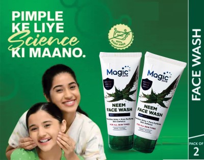 MAGIC ZONE Fresh Neem Pimple Control , Prevents Pimples, Remove Acne, And Dark Circles For All Skin Types Combo Pack Of 2 Tube Face Wash(200 g)