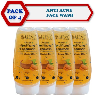 lieve Anti Acne for Glowing Skin pack of 4 Face Wash(120 ml)