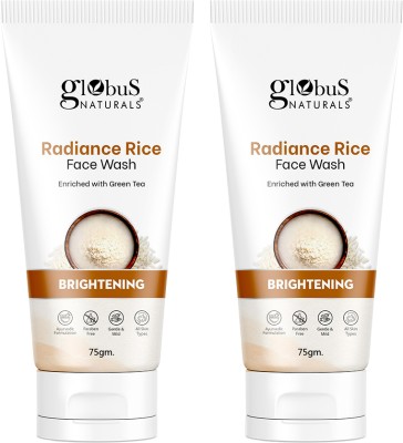 Globus Naturals Radiance Rice, Enriched With Green Tea, For Skin Brightening, Set of 2 Face Wash(150 g)