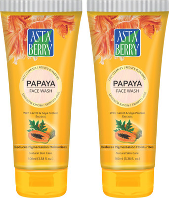 ASTABERRY Papaya - (Pack of 2) 2*100ml Face Wash(200 ml)