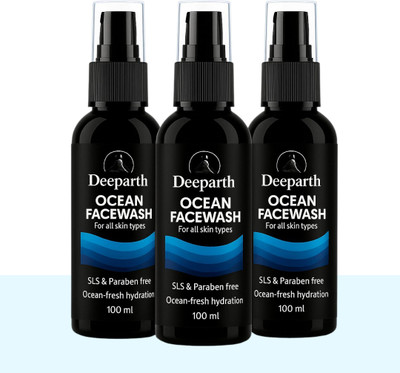 Deeparth Ocean for Men (Pack-3, 100ml Each) – Fights Acne, Brightening Effect, Clear Skin Face Wash(300 ml)