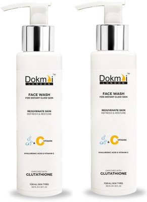 DOKMAI LONDON Face wash brightness skin tone and reduce pigmentation Hyaluronic acid hydrate plumps, and reduce fine lines (Pack 2) Face Wash(100 ml)