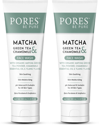 PORES BE PURE Matcha Green Tea & Chamomile Face Cleanser for Skin Soothing and Moisturizing Face Wash(200 ml)