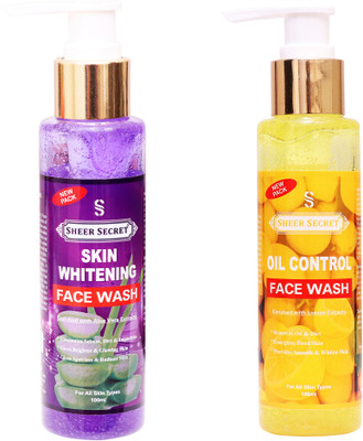 Sheer Secret Skin Whitening  100ml and Oil Control  100ml Face Wash(200 ml)