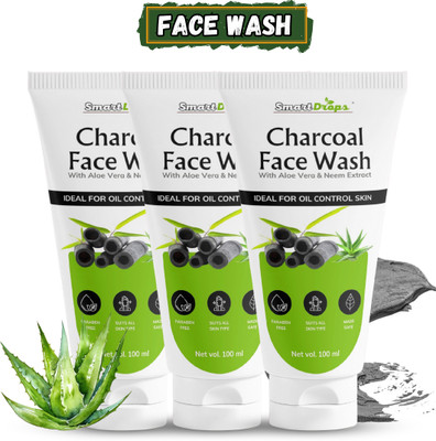 smartdrops Charcoal Infused Cleanser for Clear Skin & Excess Oil Control Face Wash(300 ml)
