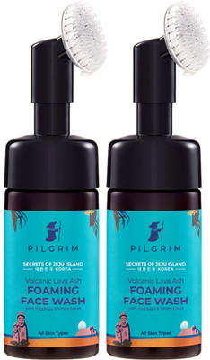 Pilgrim Volcanic Lava Ash Foaming  with Brush Face Wash(240 ml)