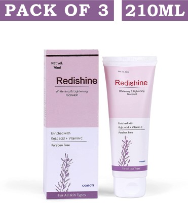 Redishine Whitening & Lightening and Vitamin C Facewash Pack of 3 Face Wash(210 g)