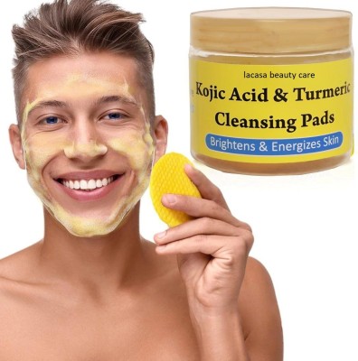 LACASA BEAUTY CARE lacasa Kojic Acid & Turmeric Best Formula Cleansing Pads (50Pads)| Brighten & Energizes Skin  Face Wash(75 g)