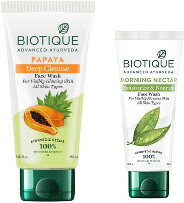 BIOTIQUE Papaya 150ml & M Nectar 100ml Facewash Face Wash(250 ml)