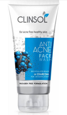 Clinsol FACEWASH WITH CHARCOAL ACNE FREE & BRIGHTNING PACK OF 2 Face Wash(120 ml)