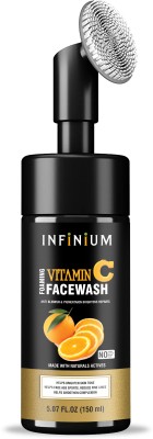 INFINIUM Natural Vitamin C Foaming For Pimple Prone & Oily Skin - No Parabens, Sulphate, Silicones (with Built-in Brush) Pack Of 1  Face Wash(150 ml)