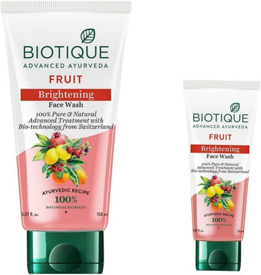 BIOTIQUE Fruit 50Ml & Fruit 150Ml  ( Pack 0f 2) Face Wash(200 ml)