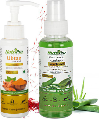 NutriPro Ubtan With Cucumber & Aloevera Toner Gently Exfoliates Deep Cleanses Face Wash(240 g)