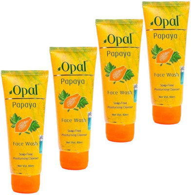 COSMORA OPAL PAPAYA FACEWASH FOR DEEP CLEANSING & GLOWING SKIN PACK OF - 60ml x 4 Face Wash(240 ml)