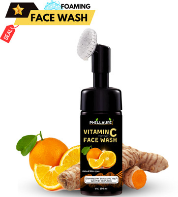 Phillauri Brightening Vitamin C Foaming with Built-In Face Brush for deep cleansing Face wash Face Wash(150 ml)