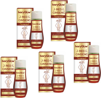 NG MART IVORYGLOW RED GINSENG FACEWASH PACK OF -5 Face Wash(500 ml)